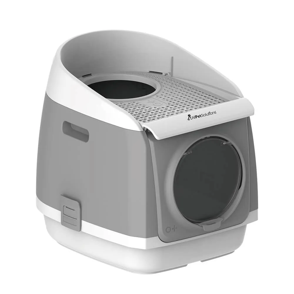 AllPetSolutions Grey Cat Litter Box - Exit Hatch Feature