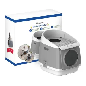 AllPetSolutions Grey Cat Litter Box - Exit Hatch Feature