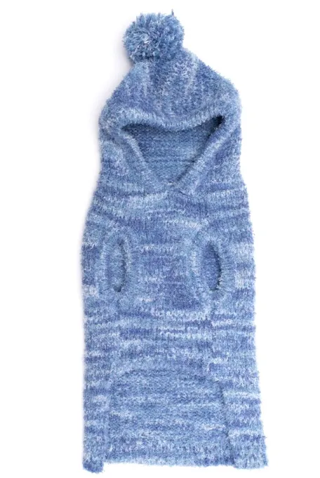 Blue Space Dye Hooded Sweater