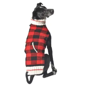 Buffalo Plaid Hand Knit Wool Dog Sweater by Chilly Dog