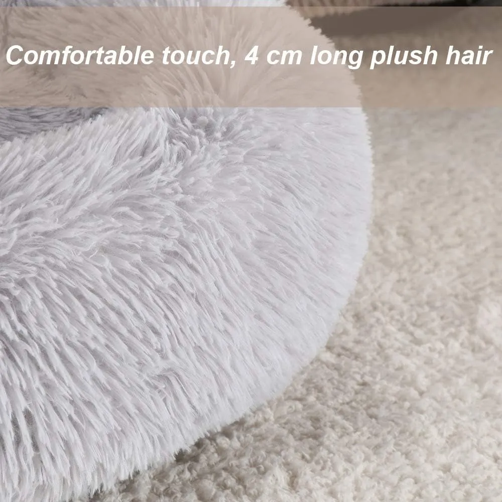 Cat Beds for Indoor Cats, Donut Cuddler Dog Bed Comfy Fluffy Washable Calming Cat Beds, Dog Bed for Small Dogs up to 22 Lbs 20’’X20’’