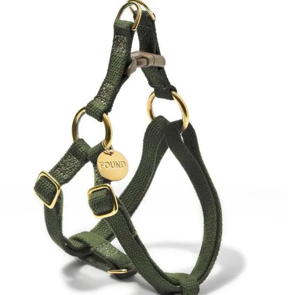 Cotton Webbing Dog Harness in Olive (Made in the USA) (FINAL SALE)