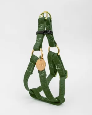 Cotton Webbing Dog Harness in Olive (Made in the USA) (FINAL SALE)