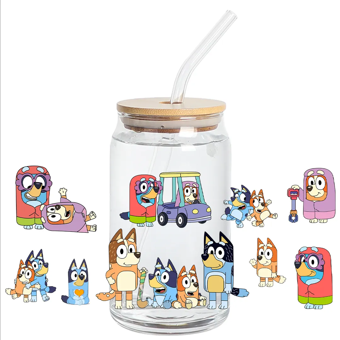 Cup Wrap Stickers UV DTF -  Bluey Cuteness  cup Wrap