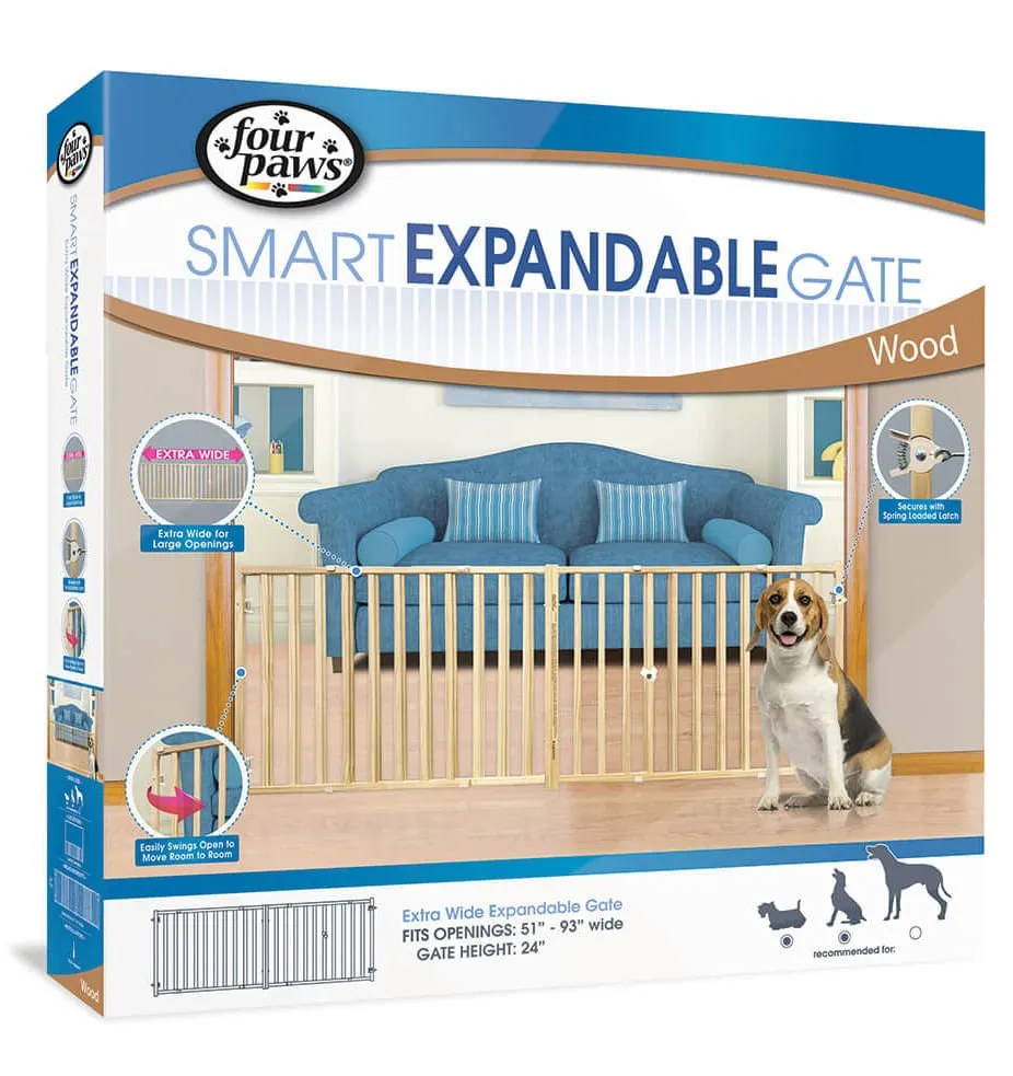Extra Wide Expandable Wood Gate, 24" H