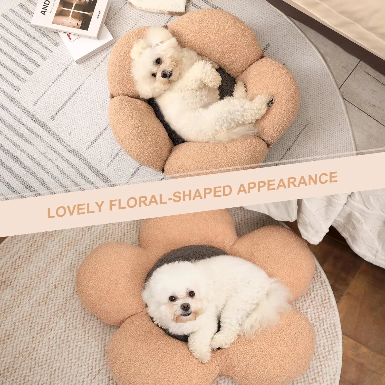 Flower Shape Plush Cat Bed