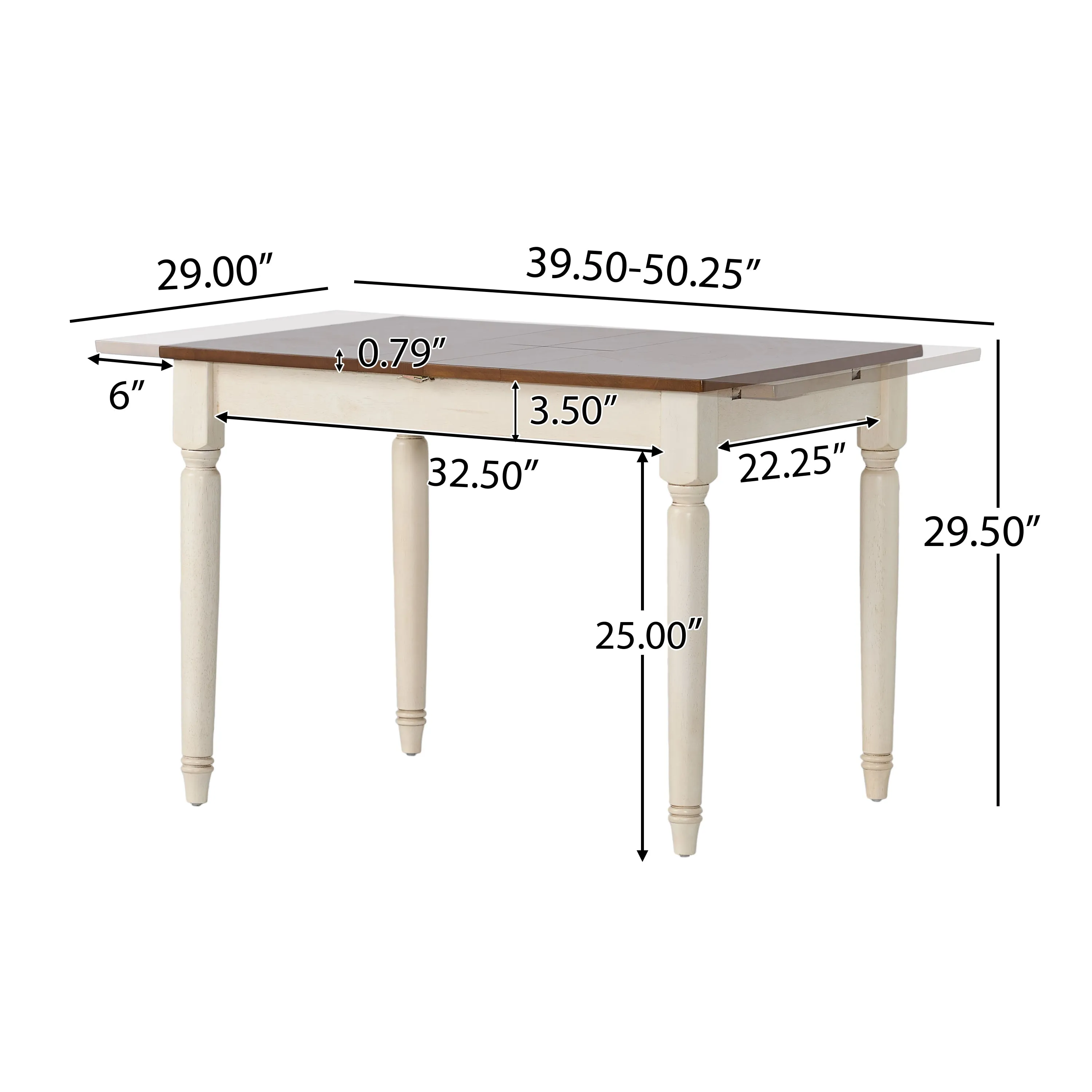 Gates 5-piece Spindle Wood Dining Set with Leaf Extension
