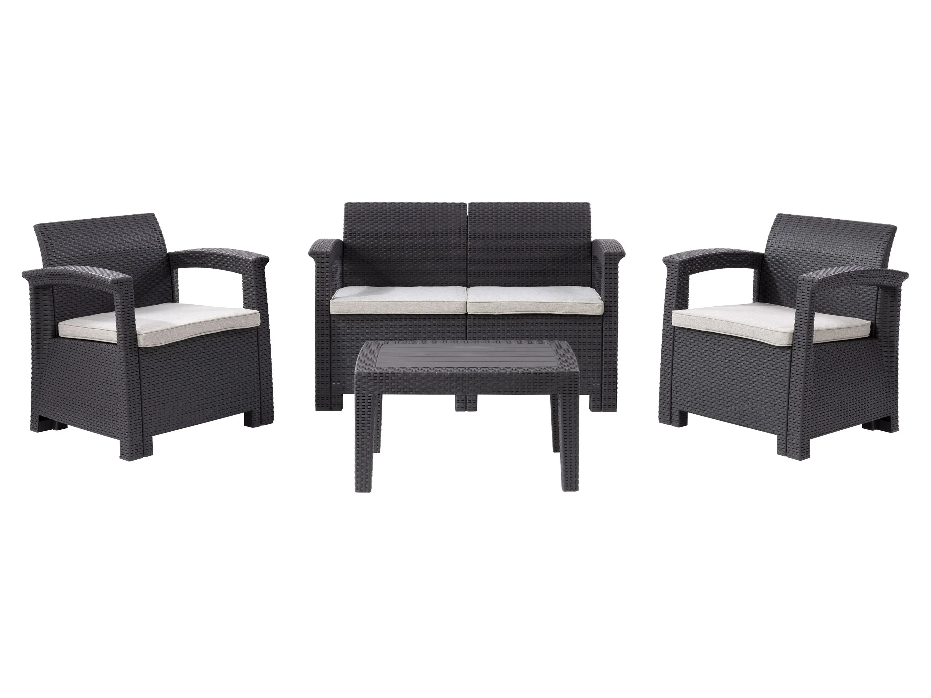 Grey Patio Conversation Set 4pc