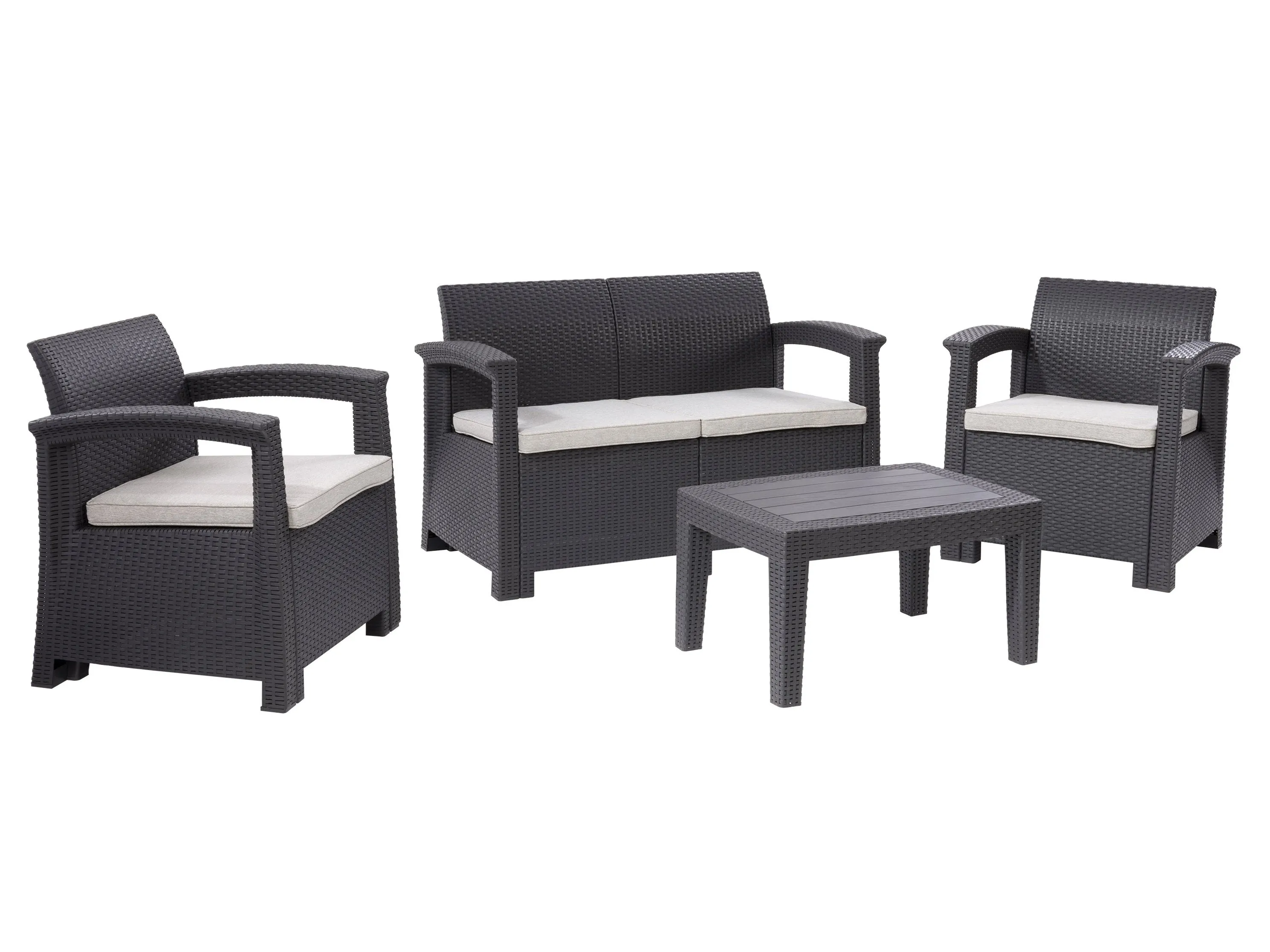 Grey Patio Conversation Set 4pc