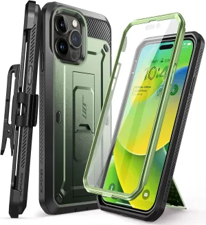 iPhone 14 Pro 6.1", Built-in Screen Protecto Rugged Case Black