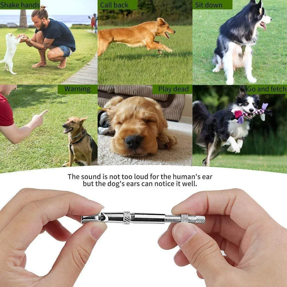 JBER Dog Whistle, Dog Training Whistle to Stop Barking Adjustable Frequency Ultrasonic Sound Training Tool Dog Bark Control with Free Premium Quality Lanyard 2 Pack Black Pet Whistle