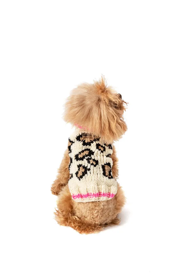 Leopard Hand Knit Wool Dog Sweater by Chilly Dog