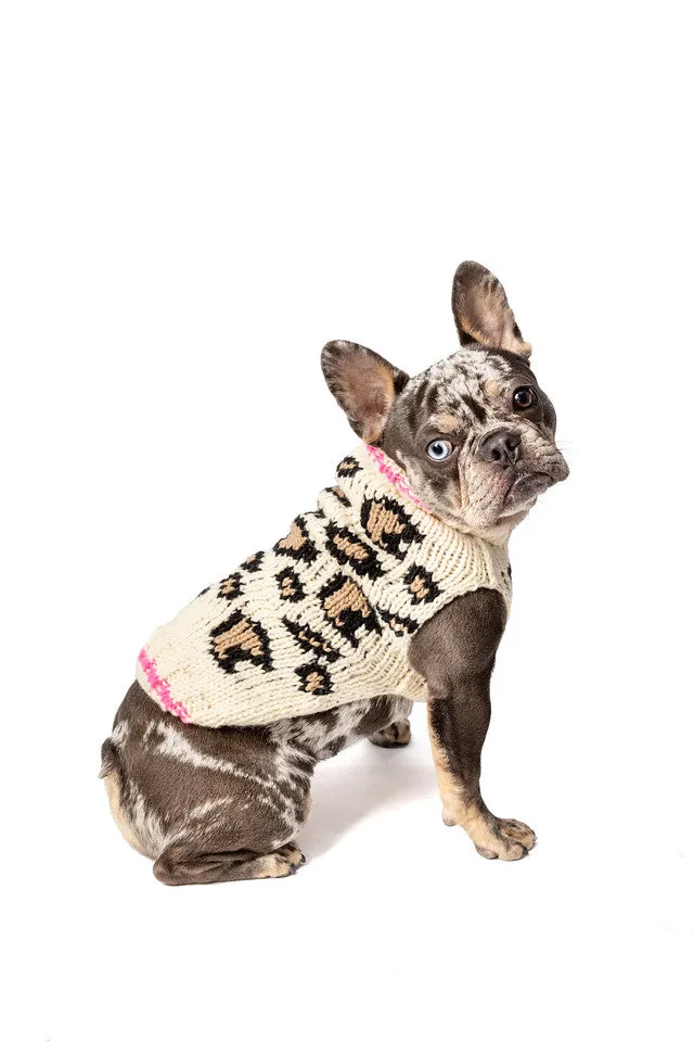 Leopard Hand Knit Wool Dog Sweater by Chilly Dog