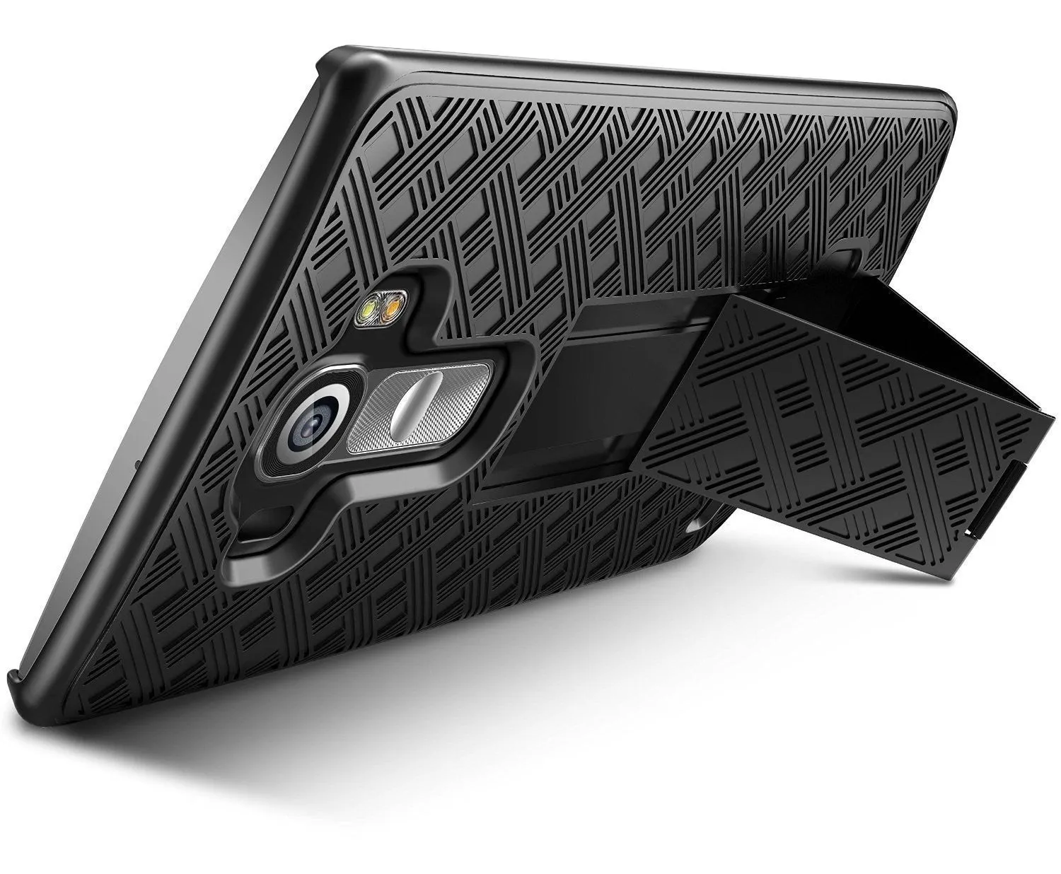 LG V10 Case, Swivel Locking Belt Clip Holster Slim Shell Combo[Kickstand] Case for LG V10 - Black