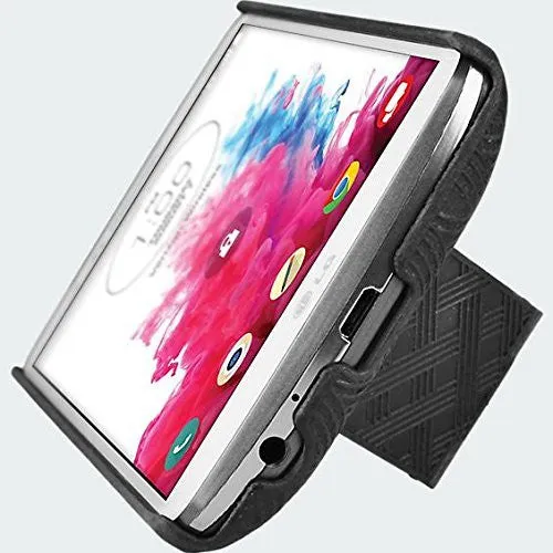 LG V10 Case, Swivel Locking Belt Clip Holster Slim Shell Combo[Kickstand] Case for LG V10 - Black