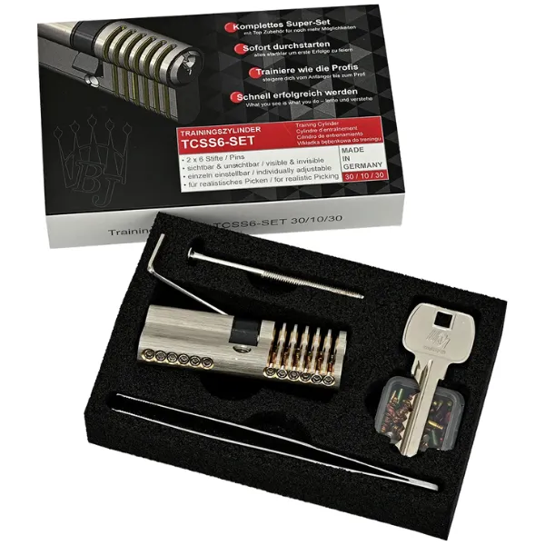 Multipick -  TCSS6-SET - 6 pin advanced Euro Profile Training Lock set   Pinning kit