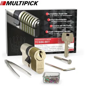 Multipick -  TCSS6-SET - 6 pin advanced Euro Profile Training Lock set   Pinning kit