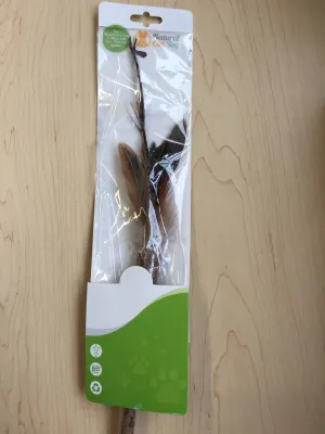 Natural Cat Toy Long Silver Vine Pheasant feather Teaser Toy