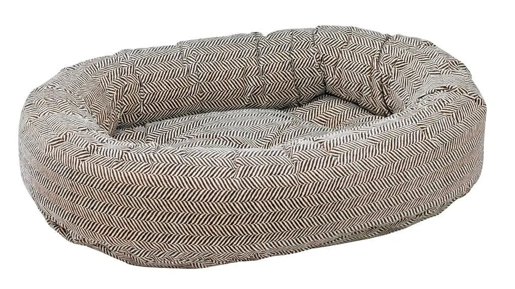 Pet Bed- Donut Shape-Herringbone Microvelvet