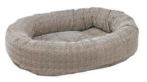Pet Bed- Donut Shape-Herringbone Microvelvet