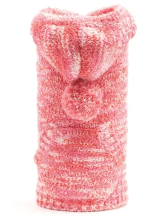 Pink Space Dye Hooded Sweater