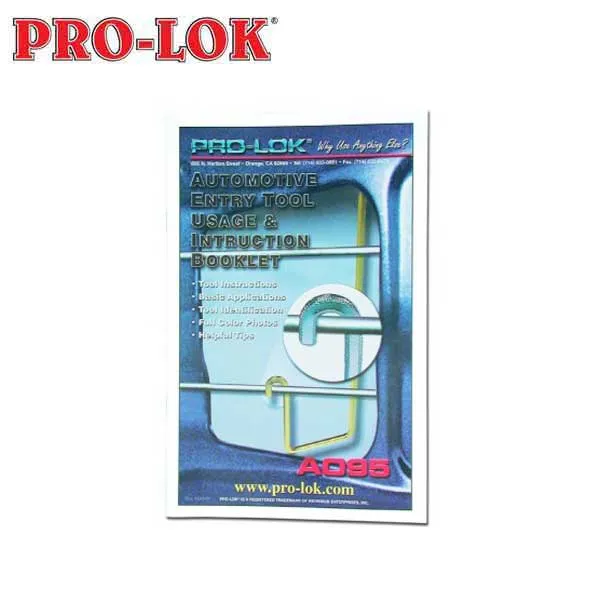 Pro-Lok - AO95 - Automotive Entry Tool Usage & Instruction Booklet - Locksmith Class Resource