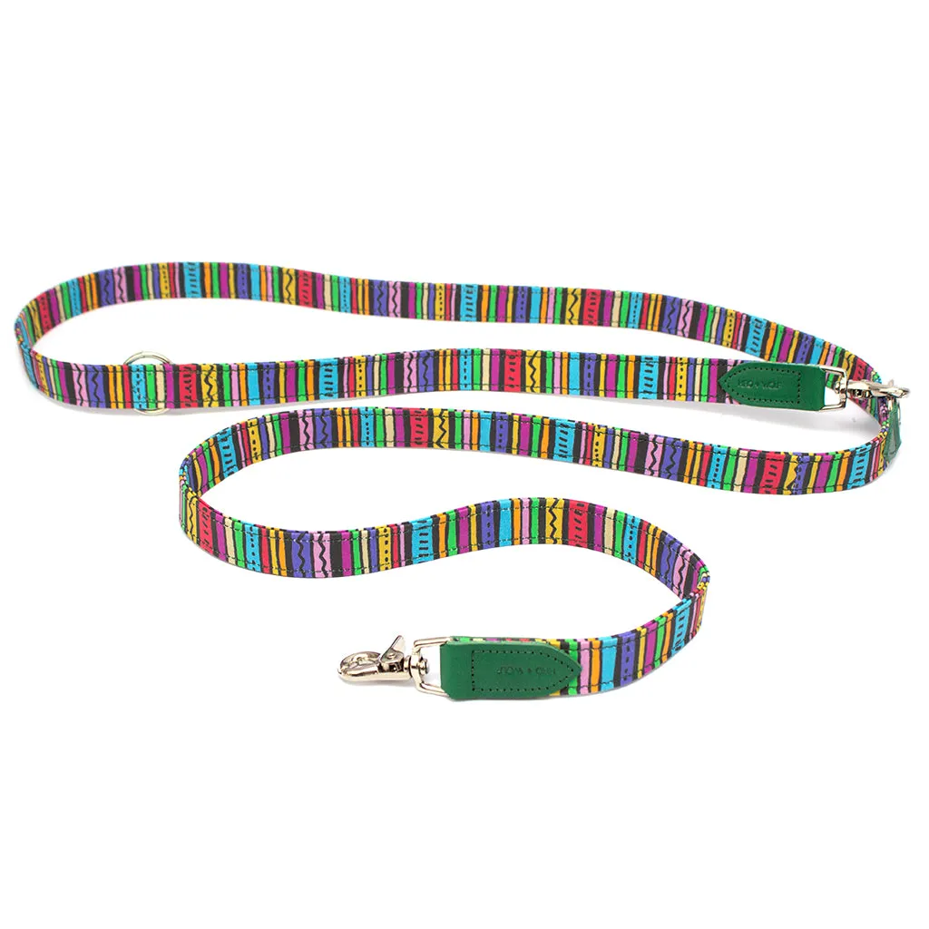 Rainbow Stripe Hands Free (Coupler) Dog Lead
