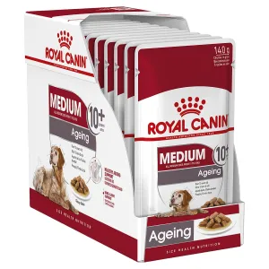 Royal Canin Dog Medium Ageing 10  Wet Food Pouches 140g x 10^^^