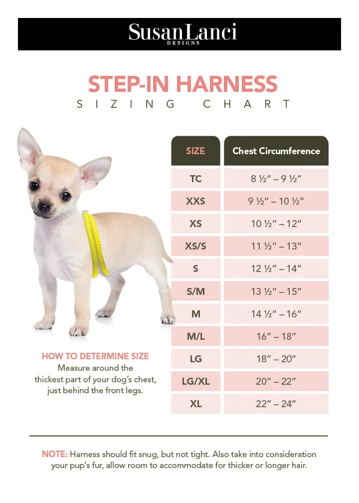 ultra-suede step in bow harness  - red
